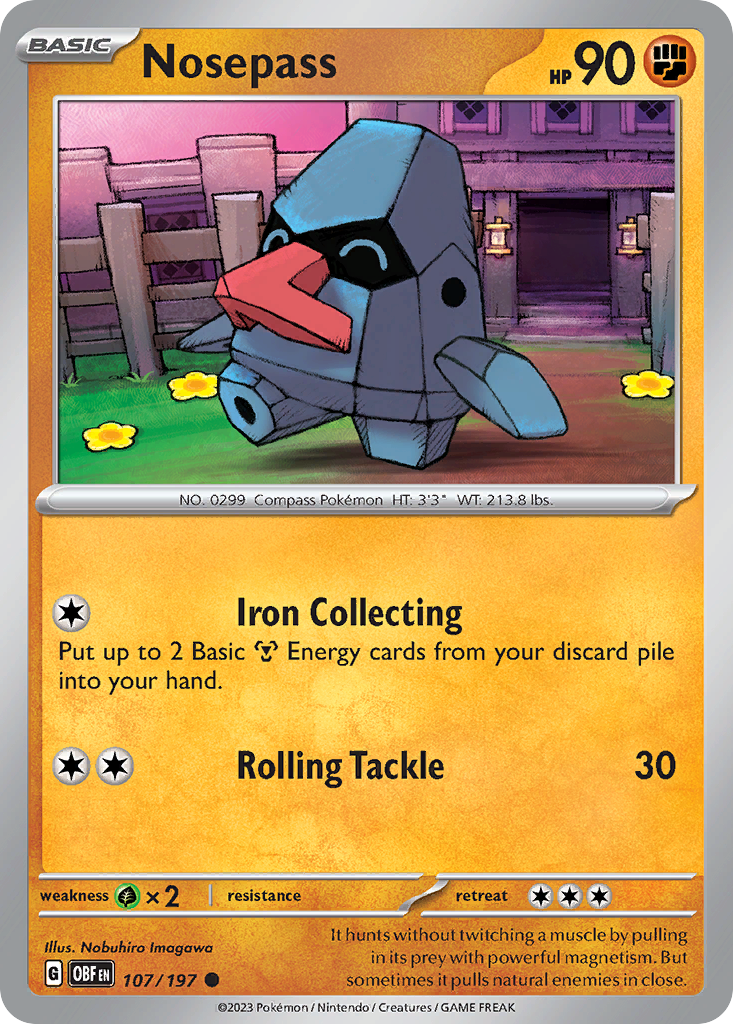Nosepass Pokémon card
