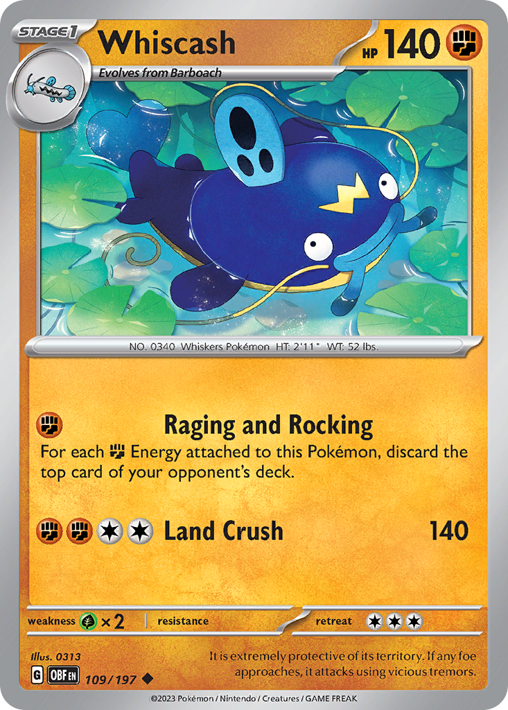 Whiscash Pokémon card