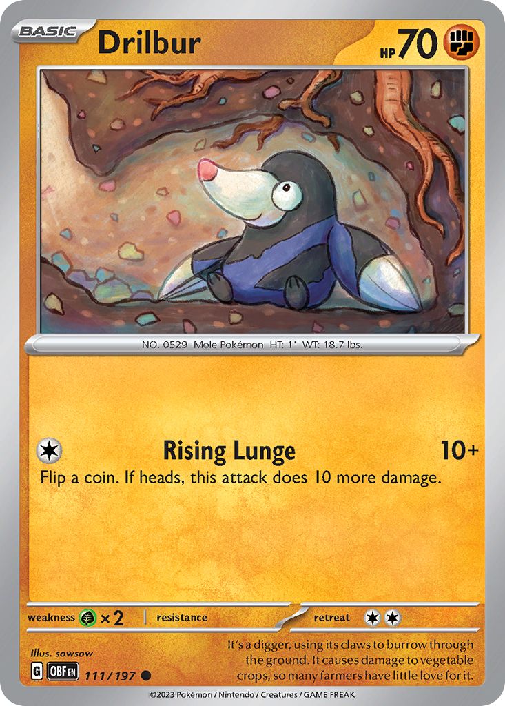 Drilbur Pokémon card