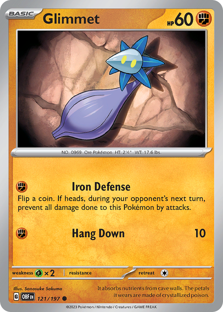 Glimmet Pokémon card