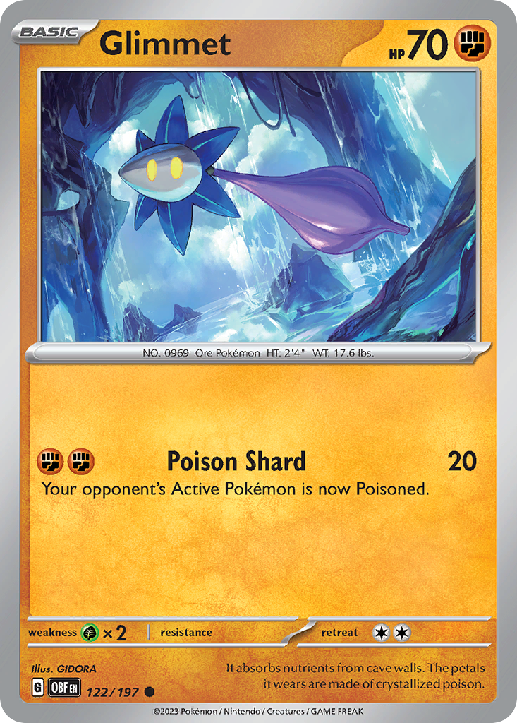 Glimmet Pokémon card