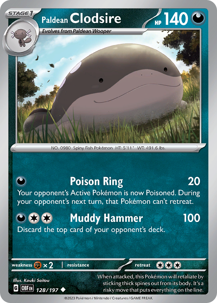 Paldean Clodsire Pokémon card