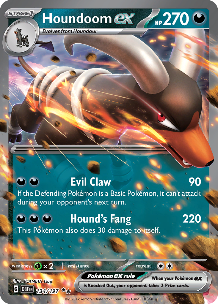 Houndoom ex Pokémon card