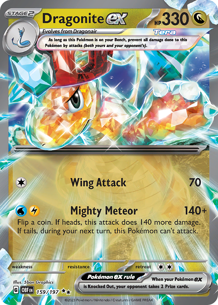 Dragonite ex Pokémon card