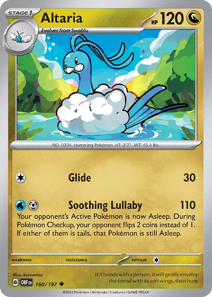 Altaria Pokémon card