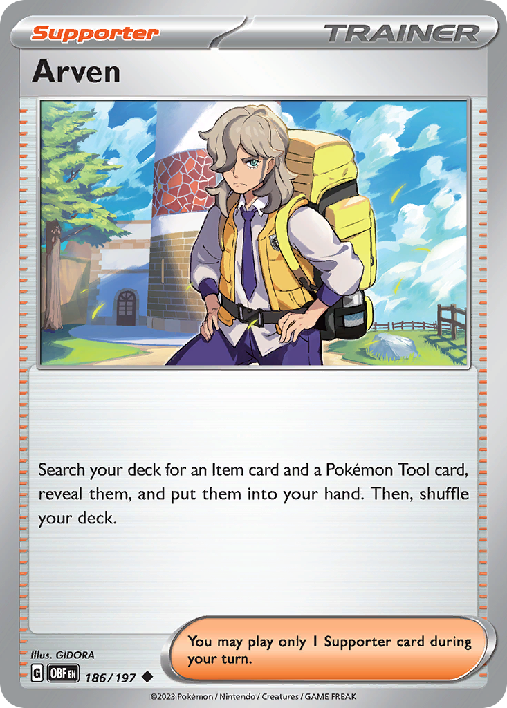Arven Pokémon card