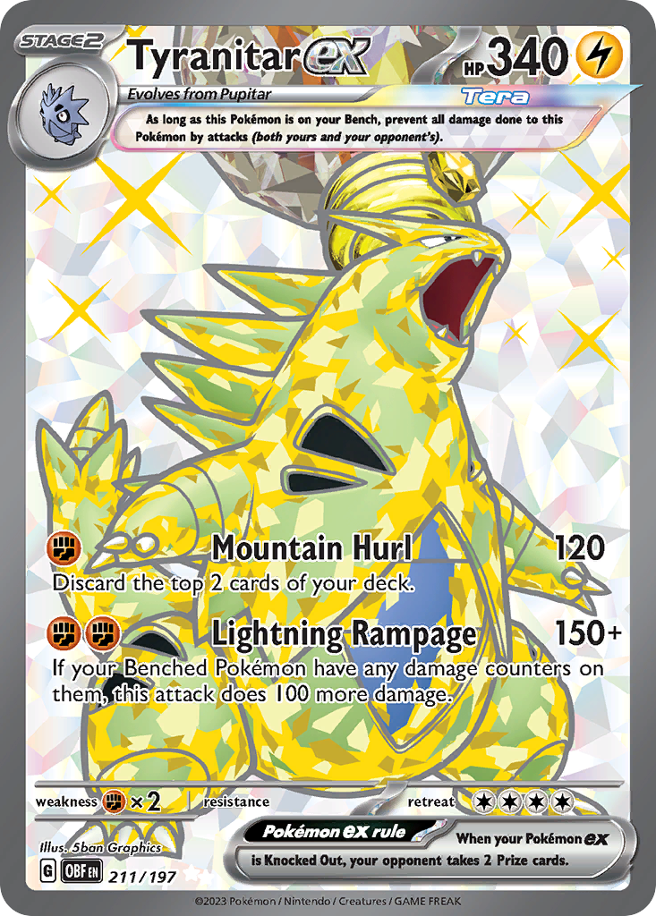 Tyranitar ex Pokémon card