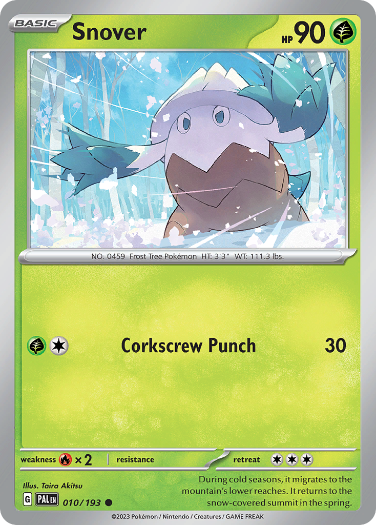 Snover Pokémon card