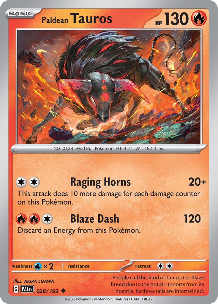 Paldean Tauros Pokémon card