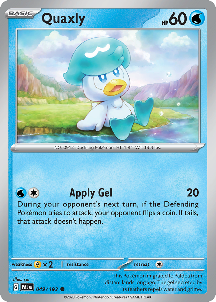 Quaxly Pokémon card