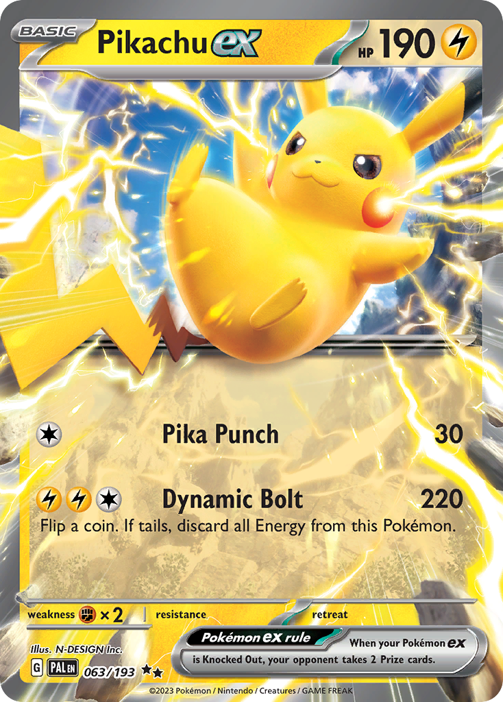 Pikachu ex Pokémon card