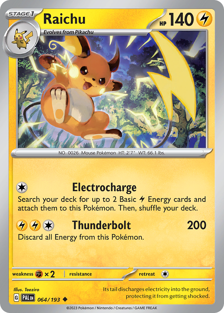 Raichu Pokémon card