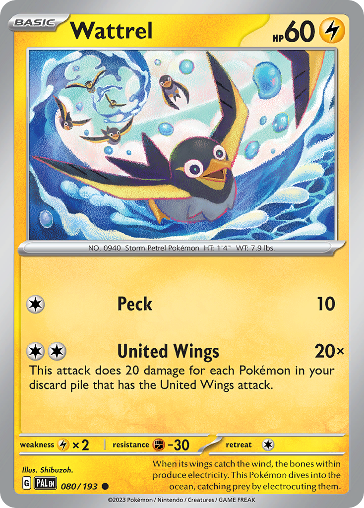 Wattrel Pokémon card