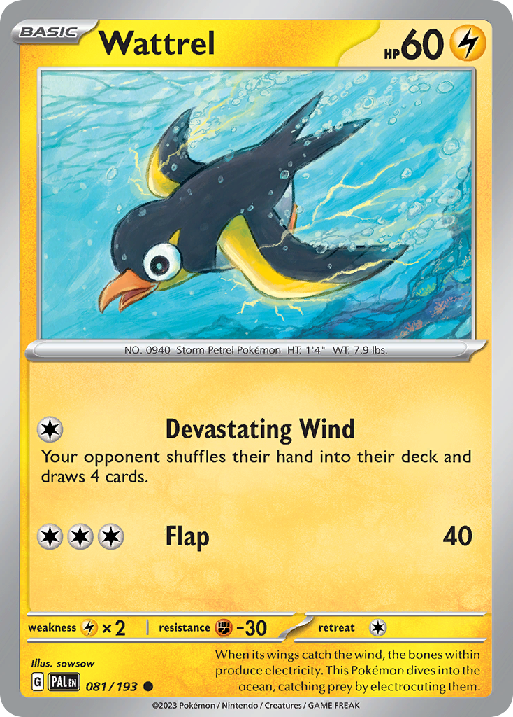 Wattrel Pokémon card