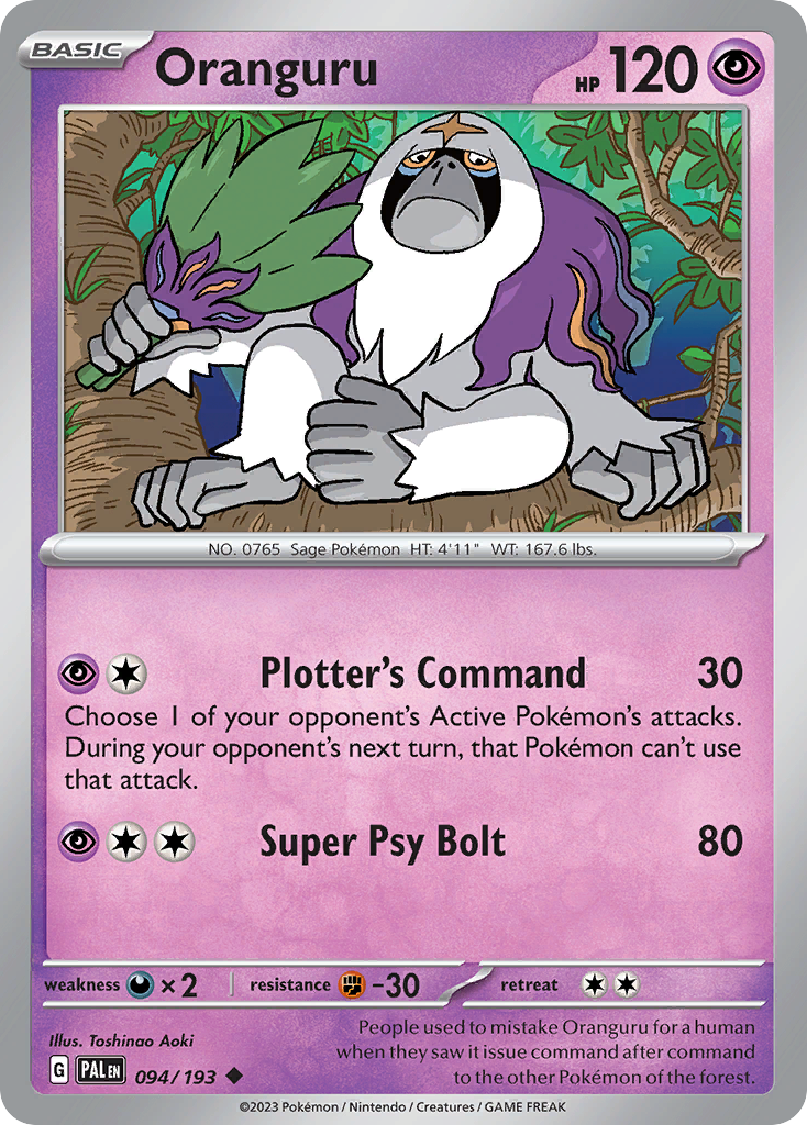 Oranguru Pokémon card