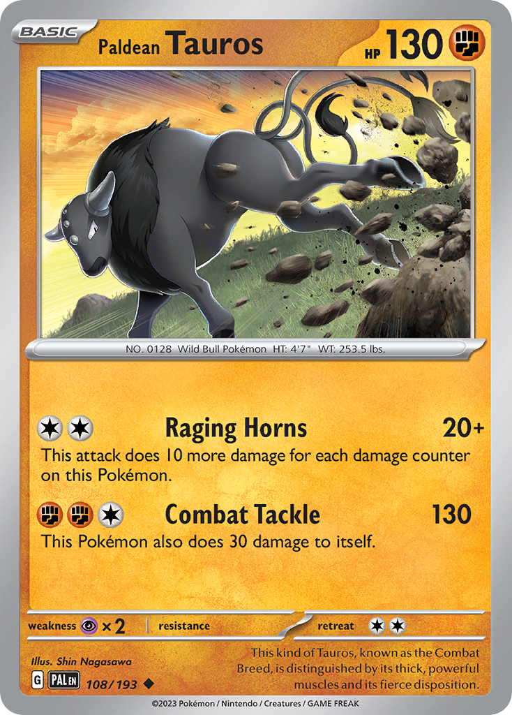 Paldean Tauros Pokémon card