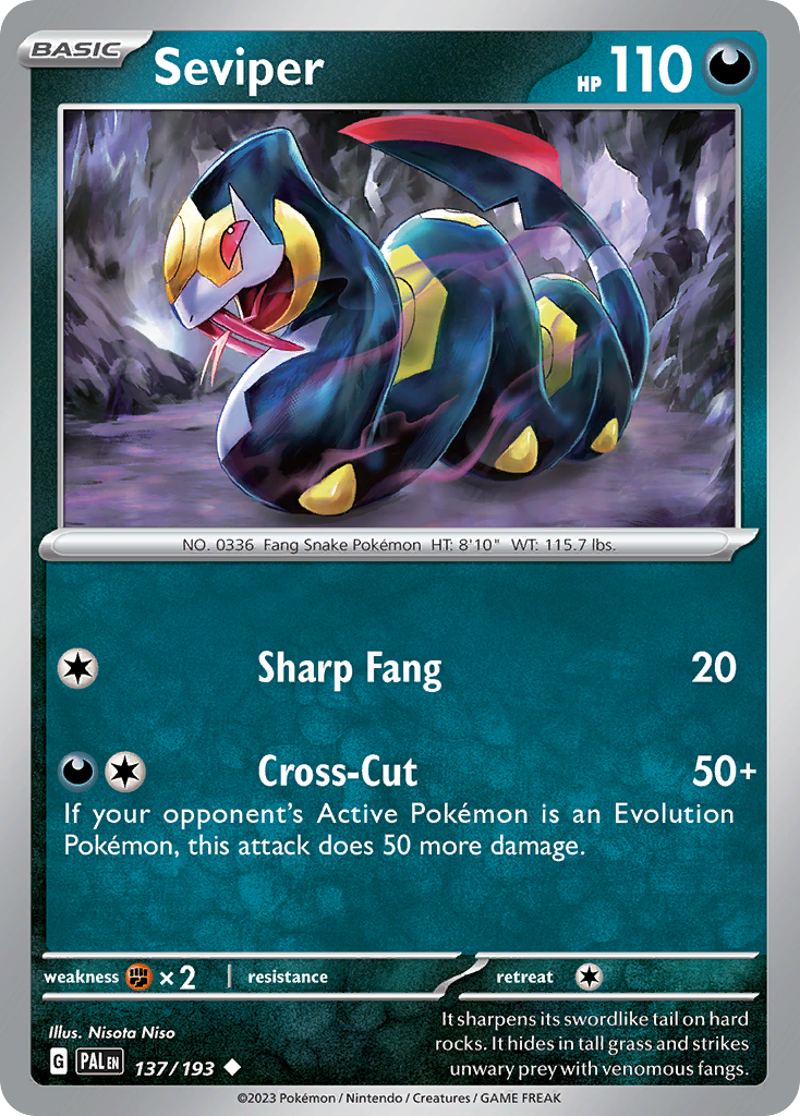 Seviper Pokémon card