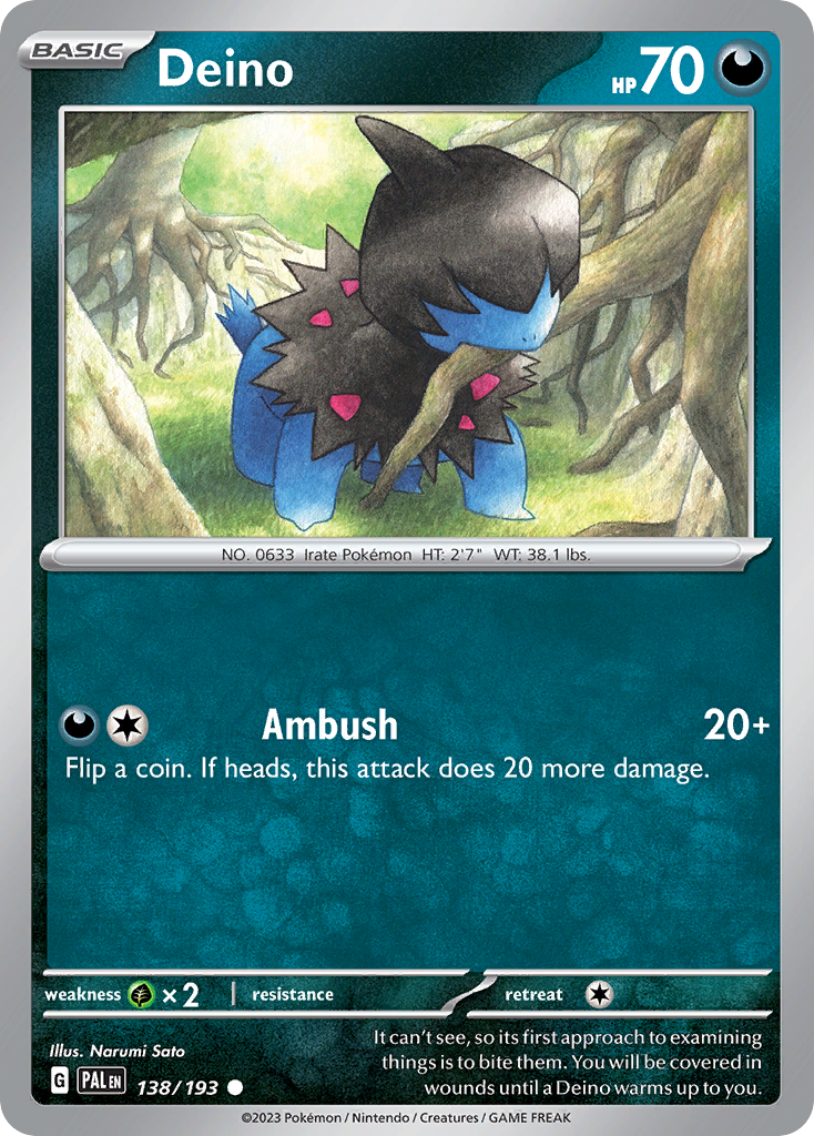 Deino Pokémon card