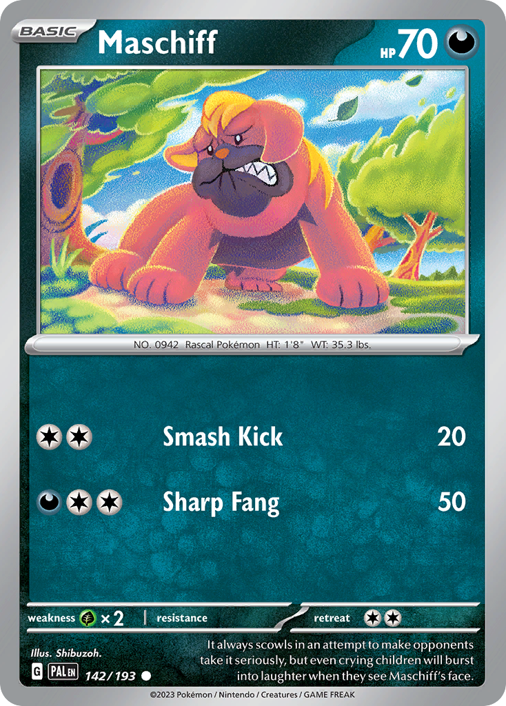 Maschiff Pokémon card