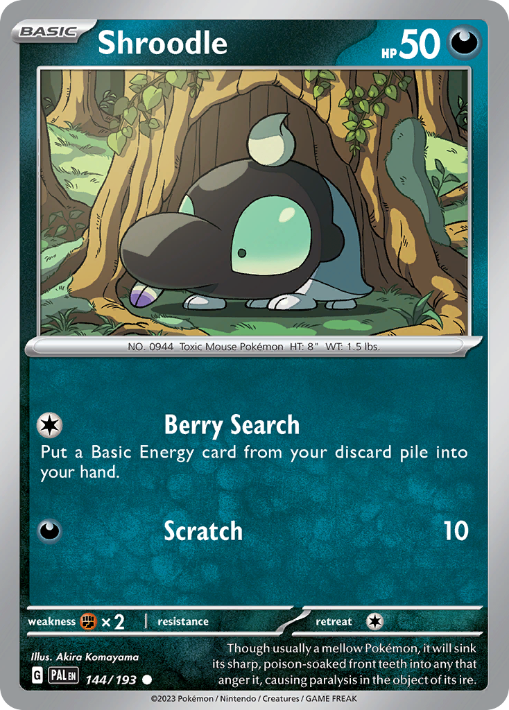 Shroodle Pokémon card
