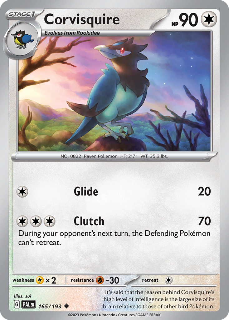 Corvisquire Pokémon card