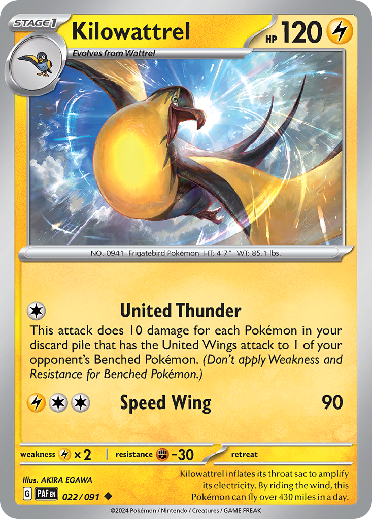 Kilowattrel Pokémon card
