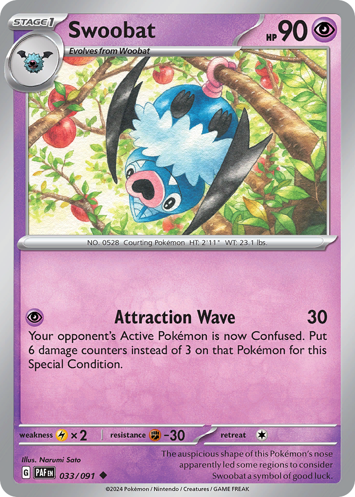 Swoobat Pokémon card