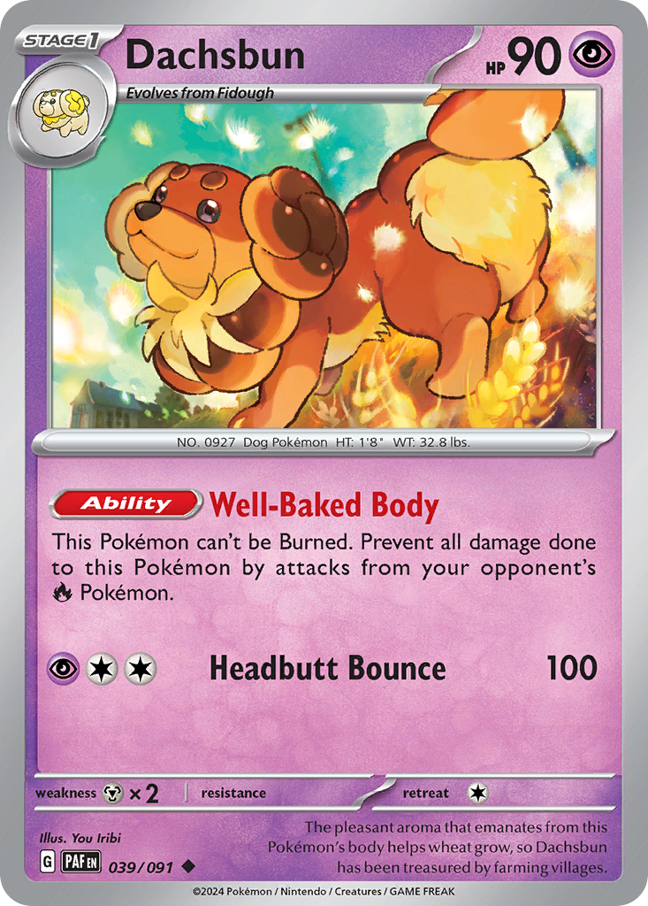 Dachsbun Pokémon card