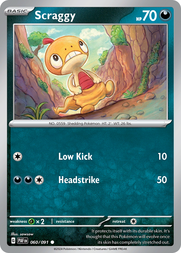 Scraggy Pokémon card