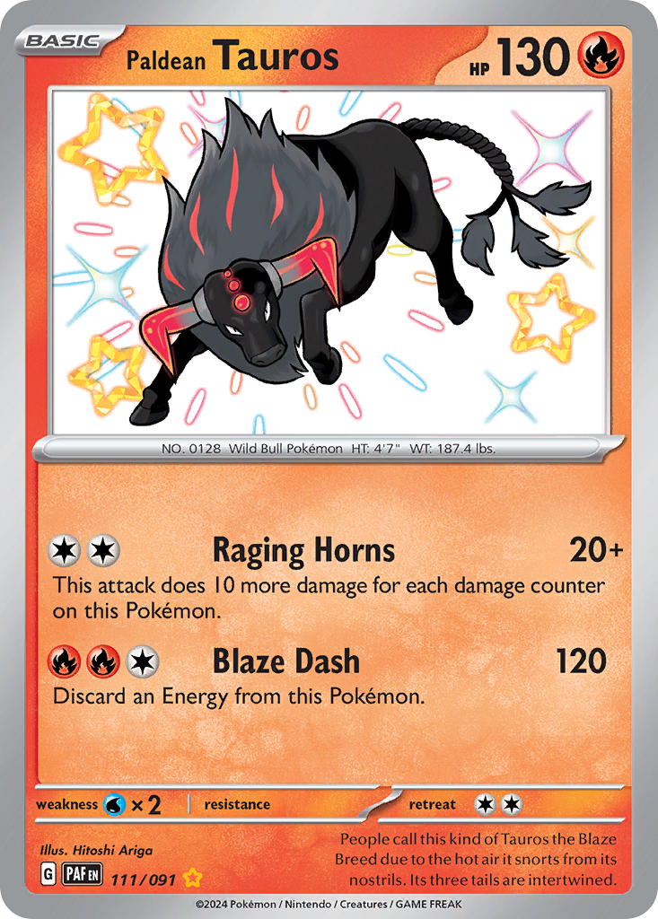 Paldean Tauros Pokémon card