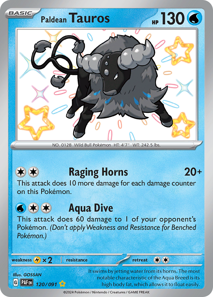 Paldean Tauros Pokémon card