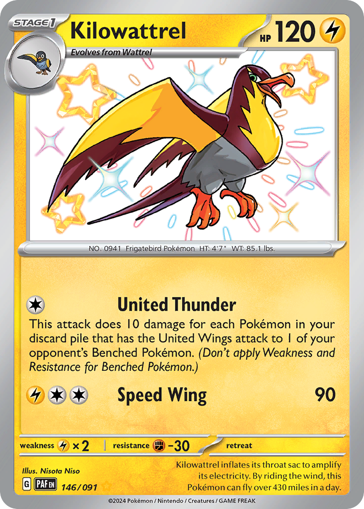 Kilowattrel Pokémon card