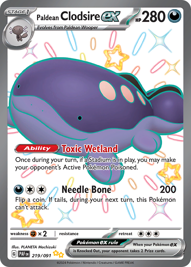 Paldean Clodsire ex Pokémon card