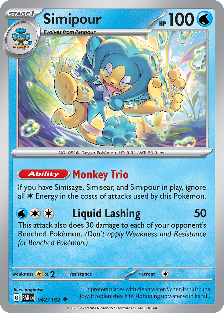 Simipour Pokémon card