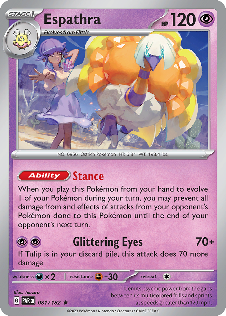Espathra Pokémon card