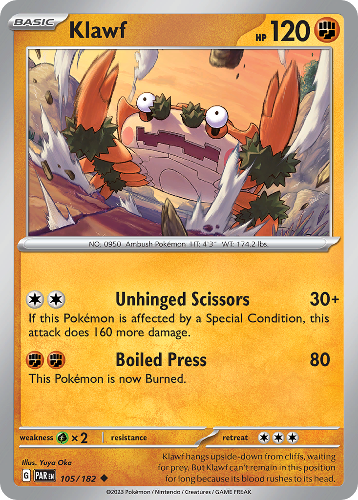 Klawf Pokémon card
