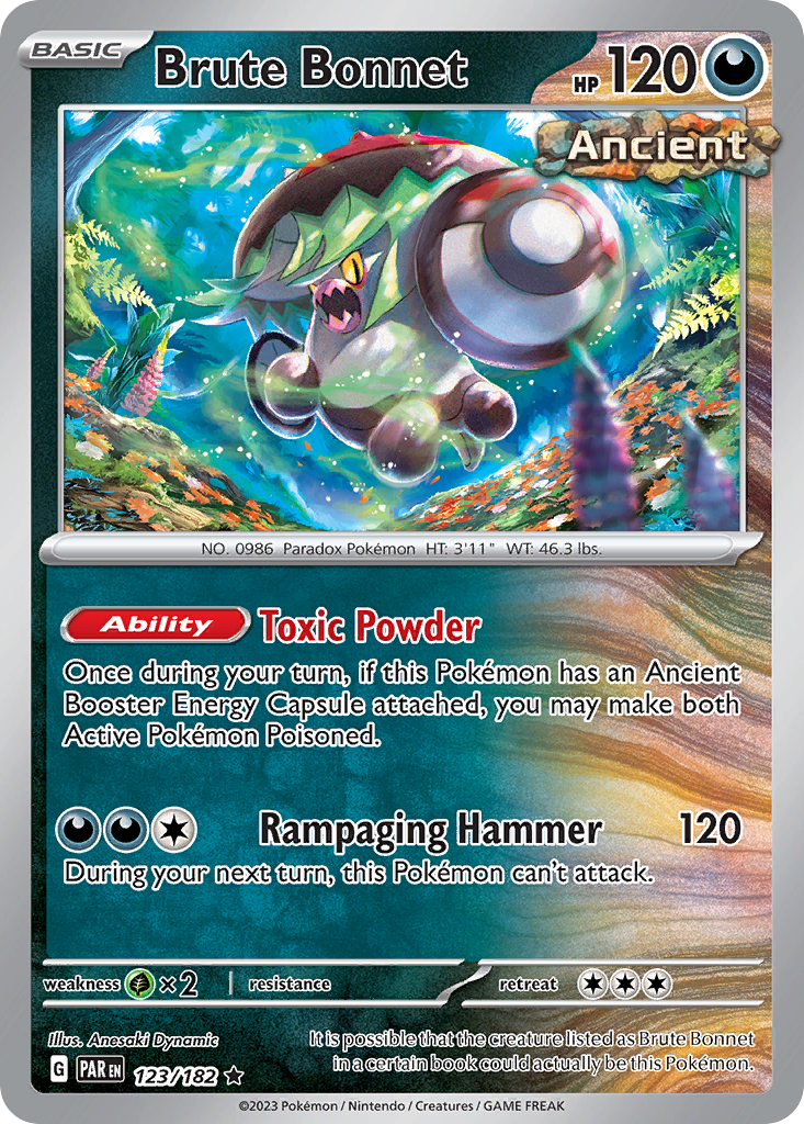 Brute Bonnet Pokémon card