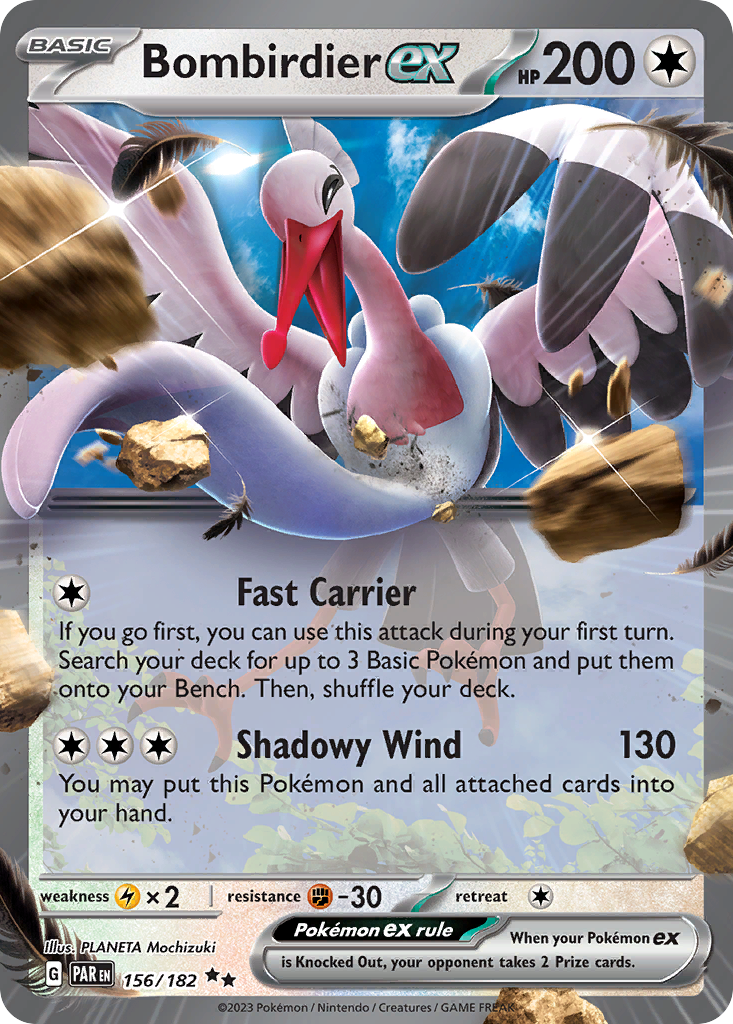Bombirdier ex Pokémon card
