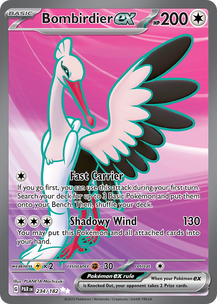 Bombirdier ex Pokémon card