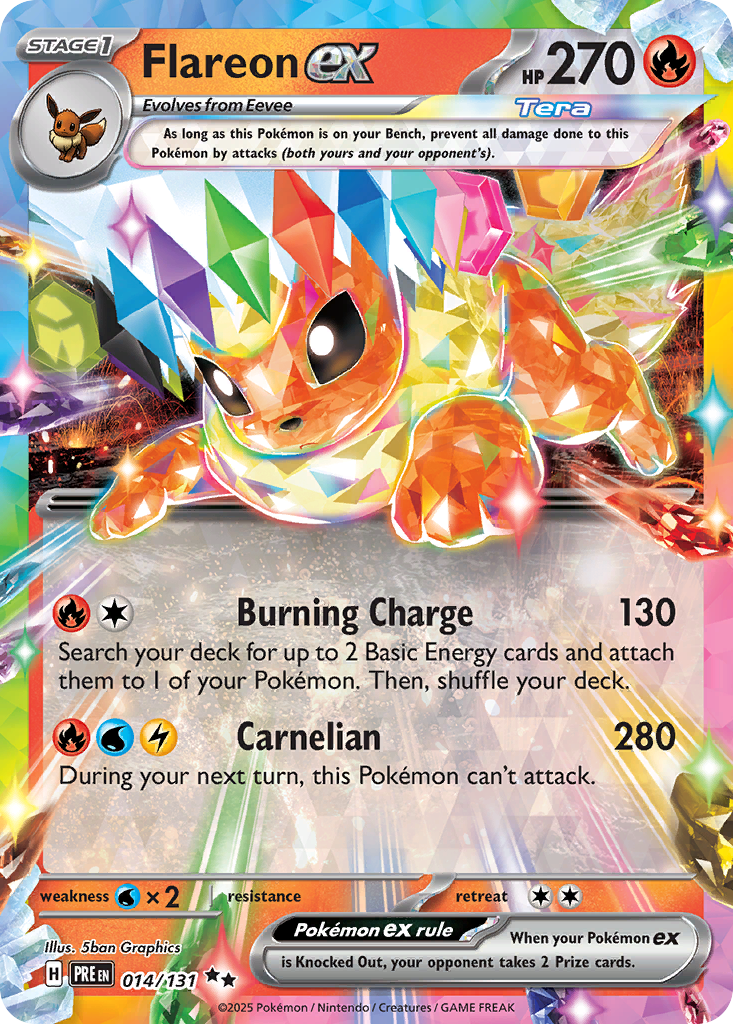 Flareon ex Pokémon card