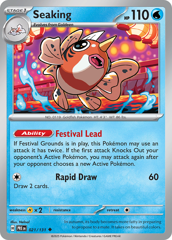 Seaking Pokémon card