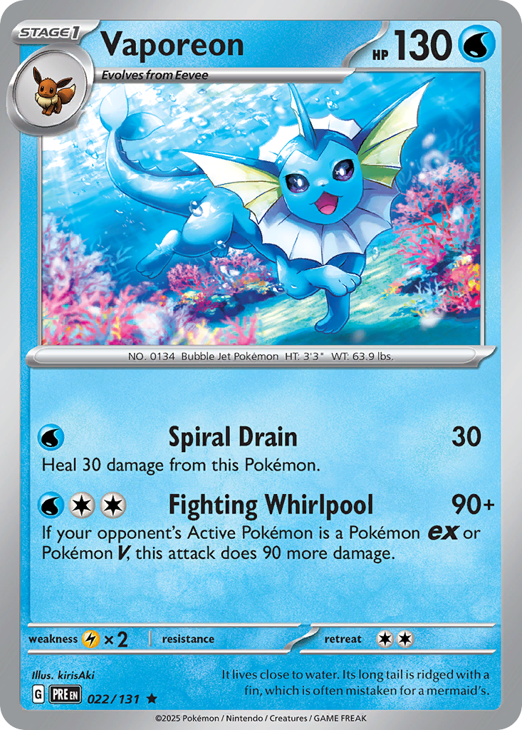 Vaporeon Pokémon card