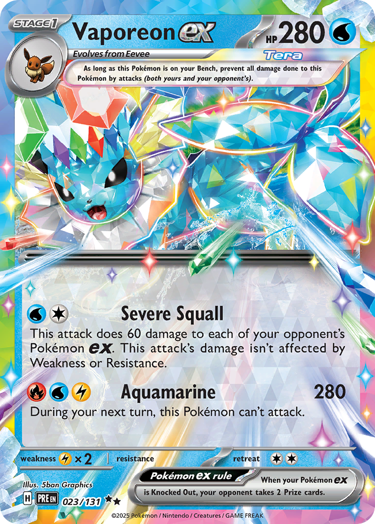 Vaporeon ex Pokémon card