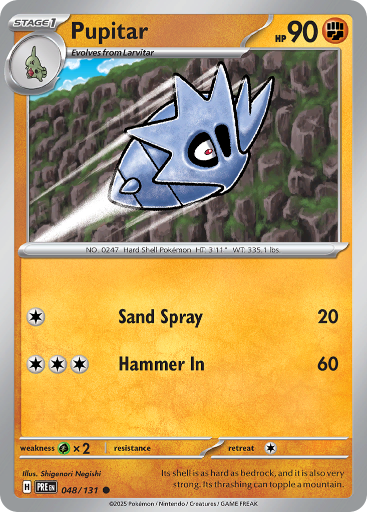 Pupitar Pokémon card