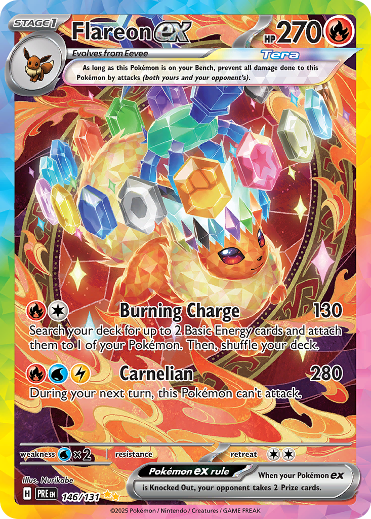 Flareon ex Pokémon card