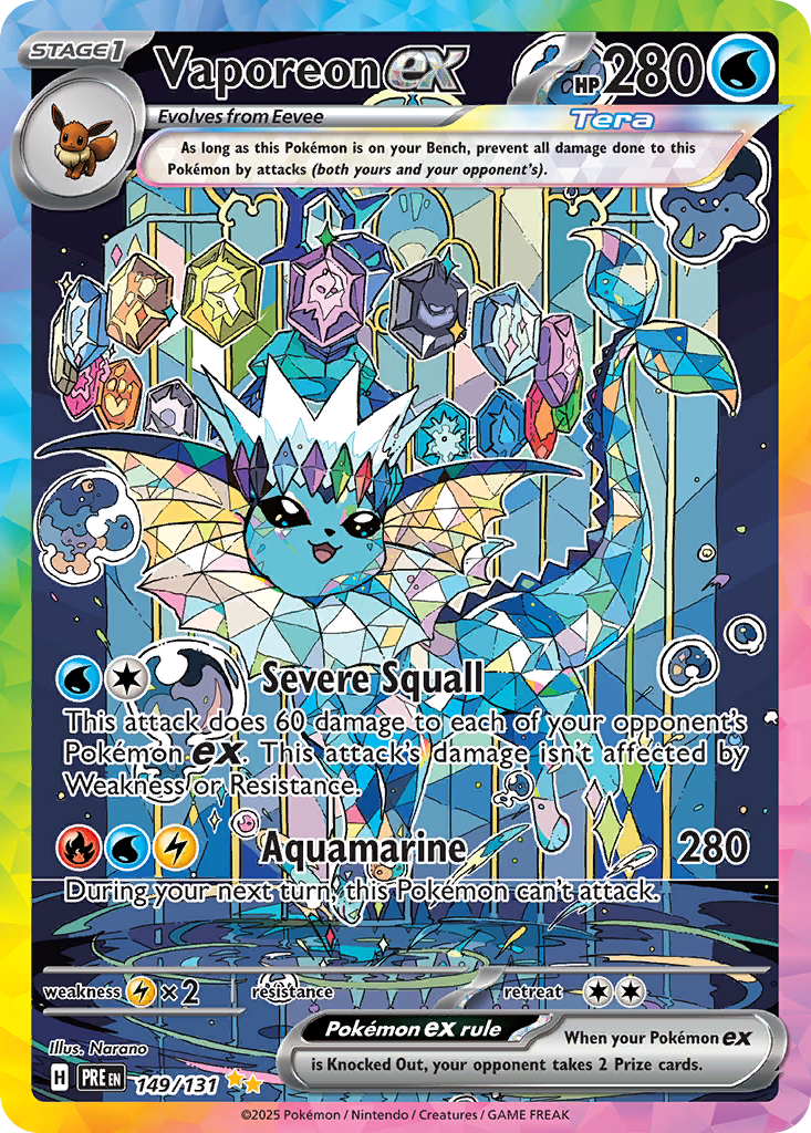 Vaporeon ex Pokémon card