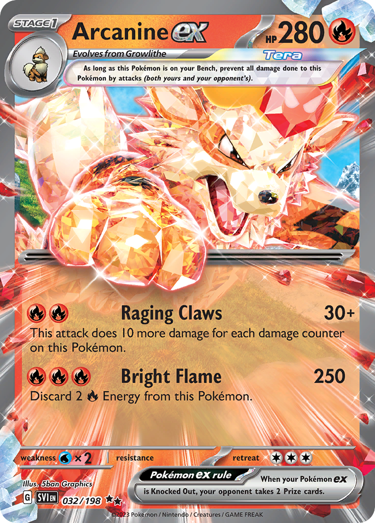 Arcanine ex Pokémon card