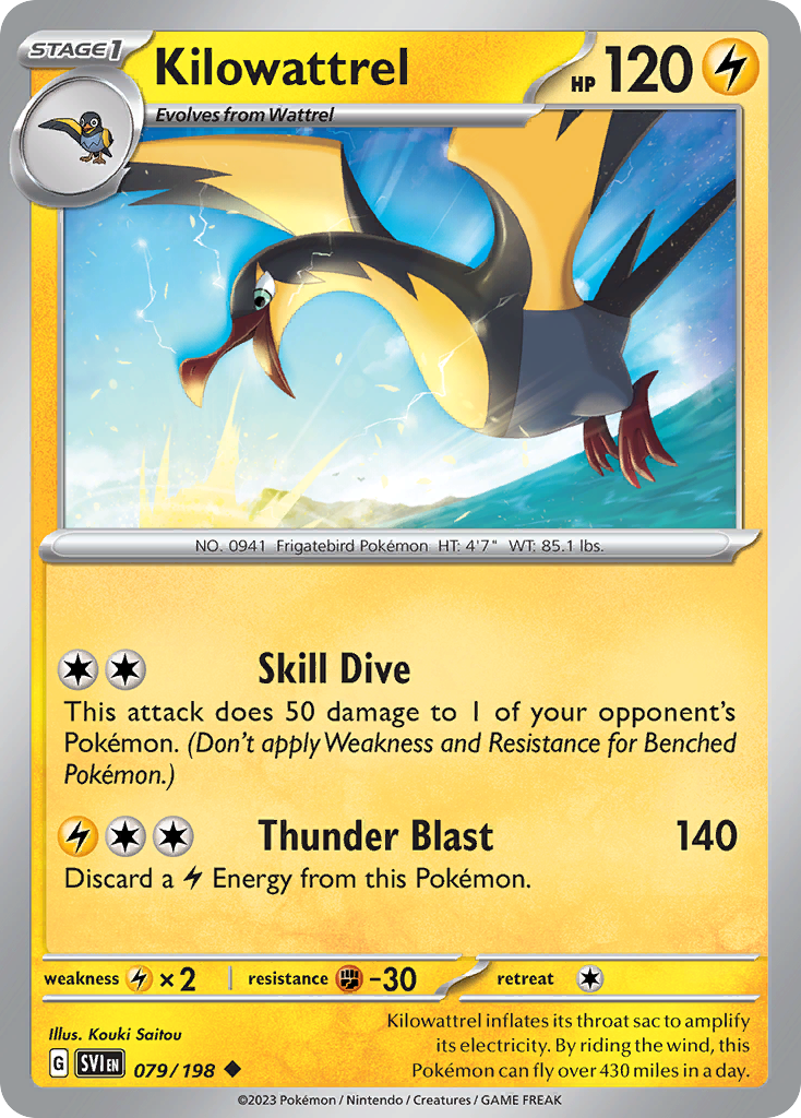 Kilowattrel Pokémon card