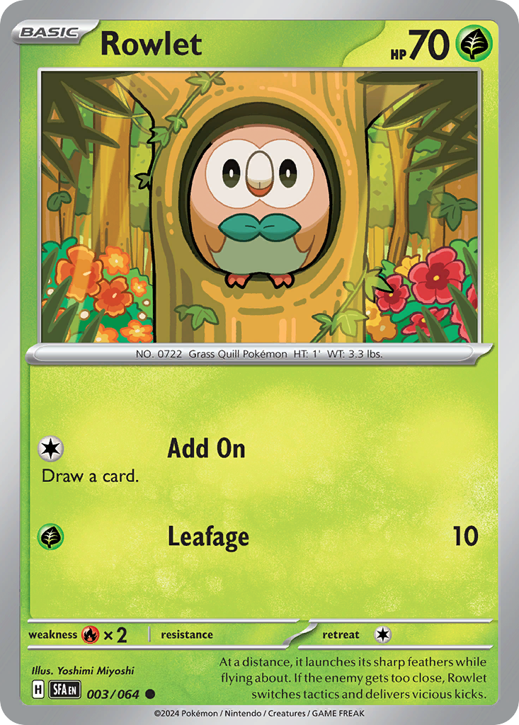 Rowlet Pokémon card