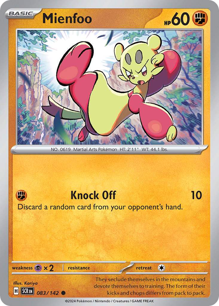 Mienfoo Pokémon card